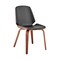 Armen Living Brinley Black Faux Leather and Walnut Wood Dining Room Accent Chair LCBNSIWABL - alternate 1
